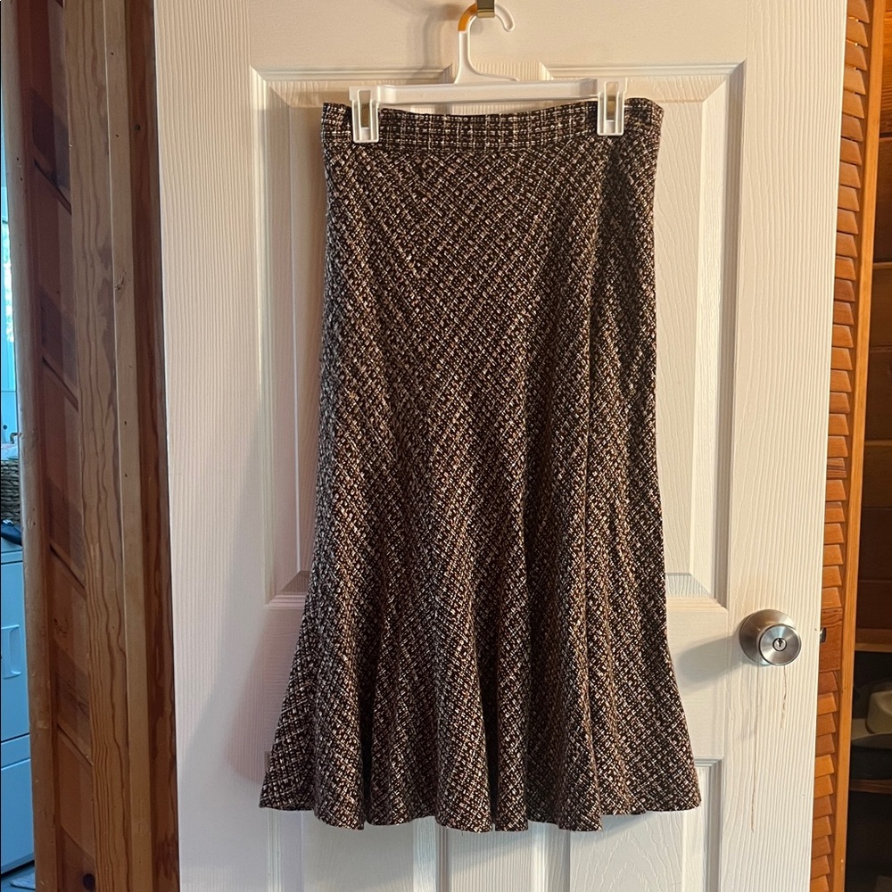 Elegant Brown Patterned Women's Skirt